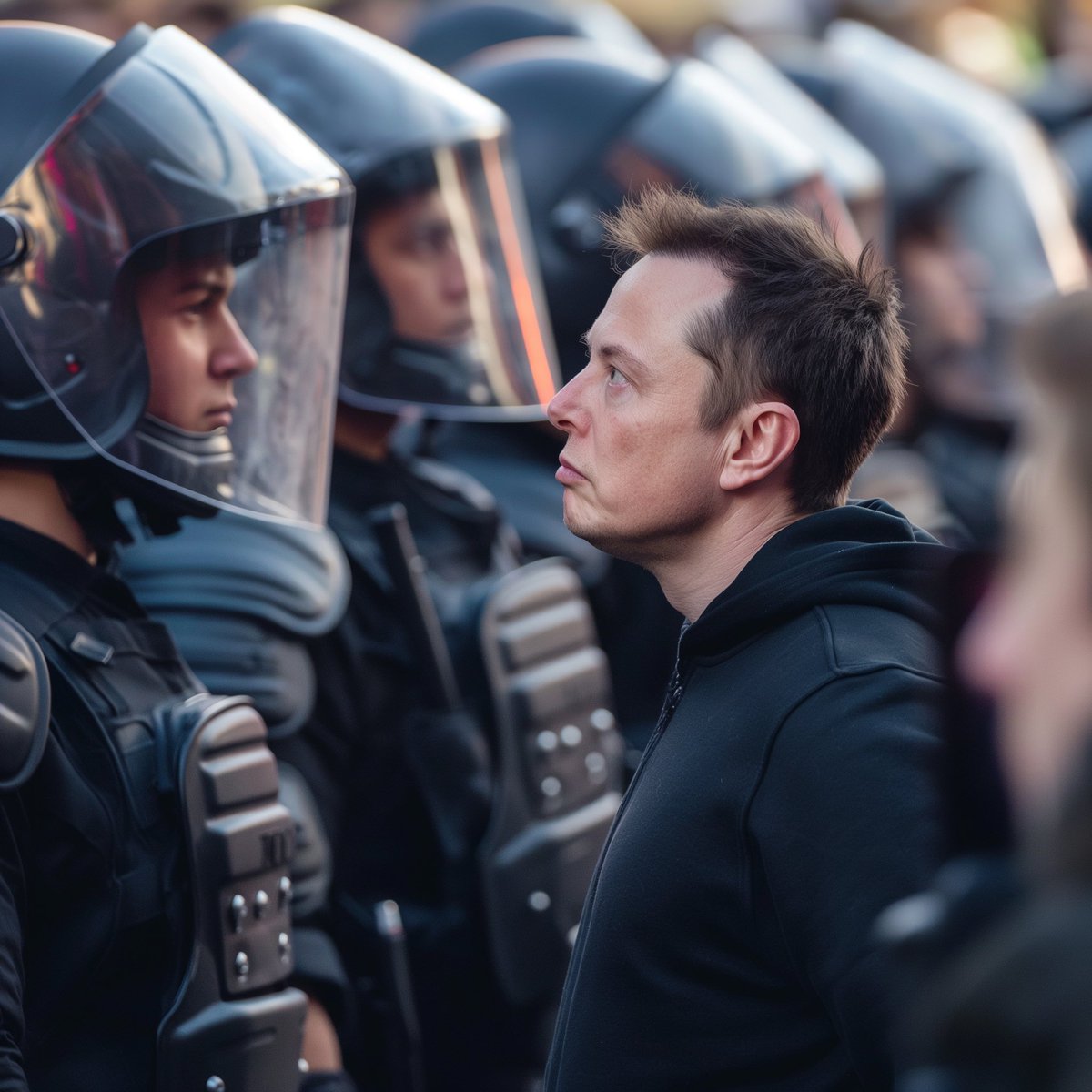 Elon Musk standing up for what is right even in the face of police repression