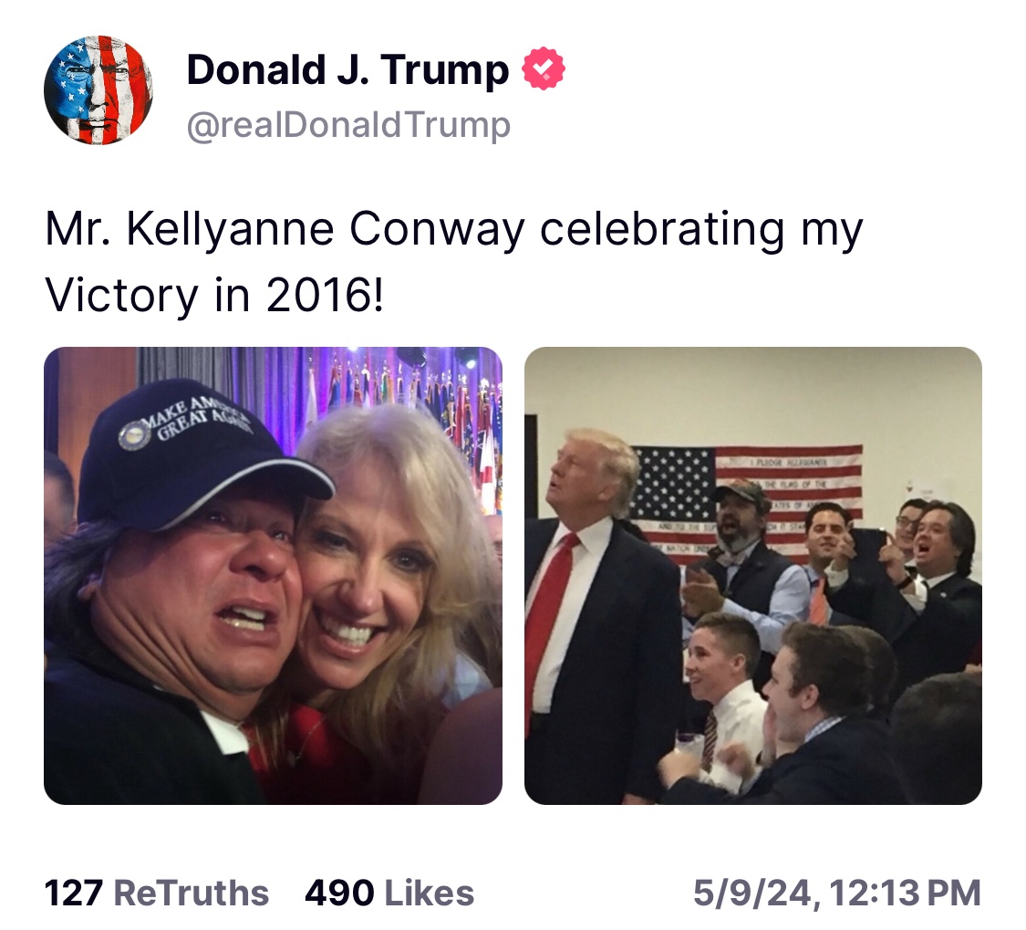 Trump just posted this probably because George Conway is in the courtroom today. 😂