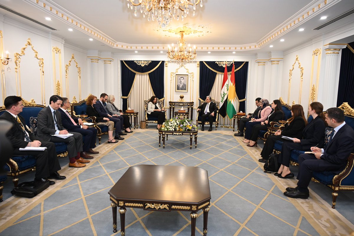 Today, I welcomed @undrrsecstatej Uzra Zeya, and Ambassador Alina Romanowski @USAmbIraq along with accompanying delegation. We had a productive discussions on Human Rights protection, reiterating the #KRG’s commitment to safeguarding human rights and peaceful coexistence. The