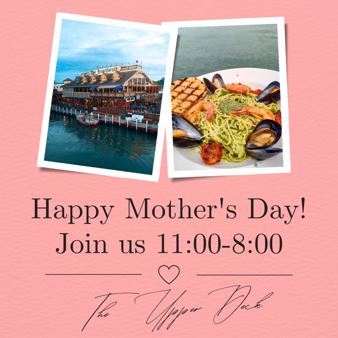 🌸 Celebrate Mom with us at the Upper Deck! 🌸 Every mom gets 50% off their menu item this Mother’s Day. Treat her to a special meal with breathtaking Lake Erie views! 💖 #MothersDay #UpperDeck #LakeErie #PutinBay #PIB