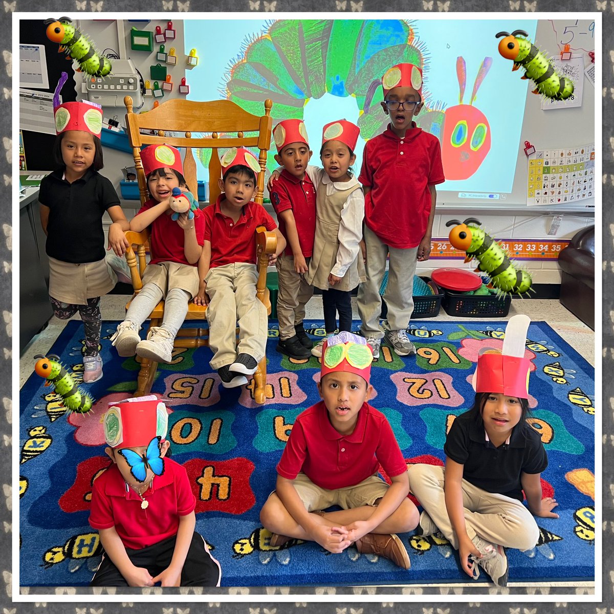 We are a bunch of hungry caterpillars! 🐛  #TheVeryHungryCaterpillar #caterpillars #RBBisBIA <a href="/rbpsEAGLES/">Red Bank Primary</a>