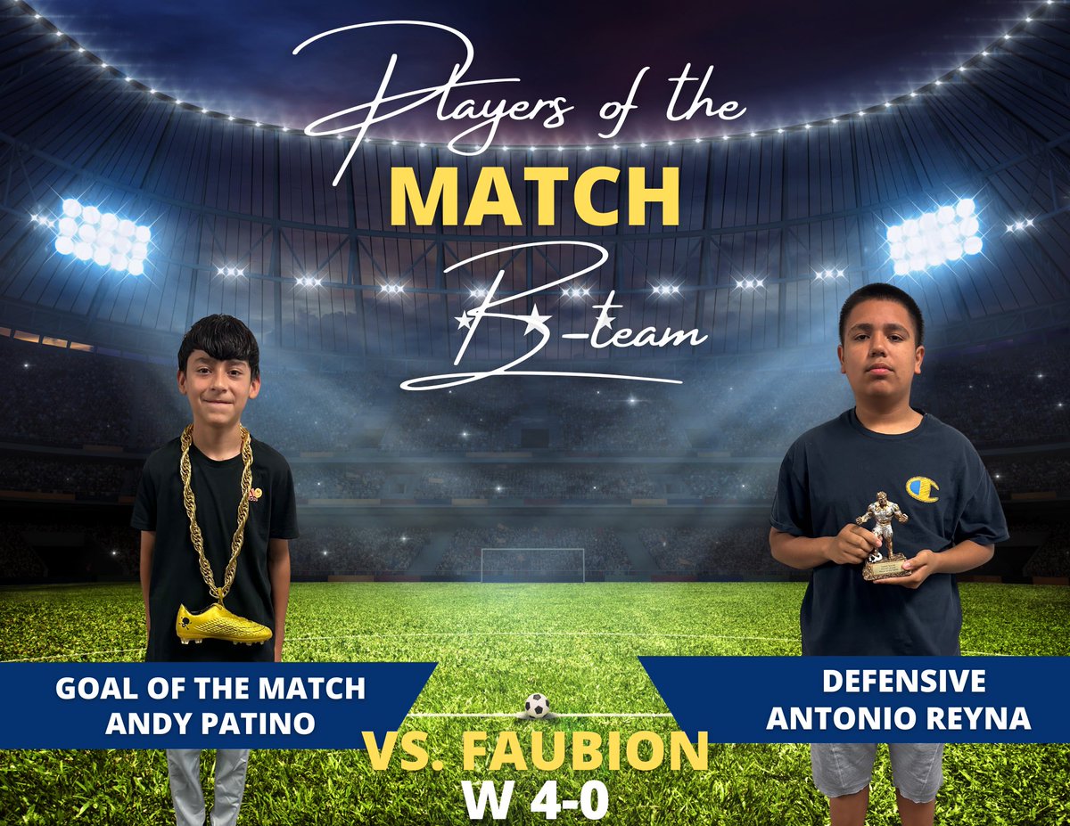 Boys soccer players of the match vs Faubion!
