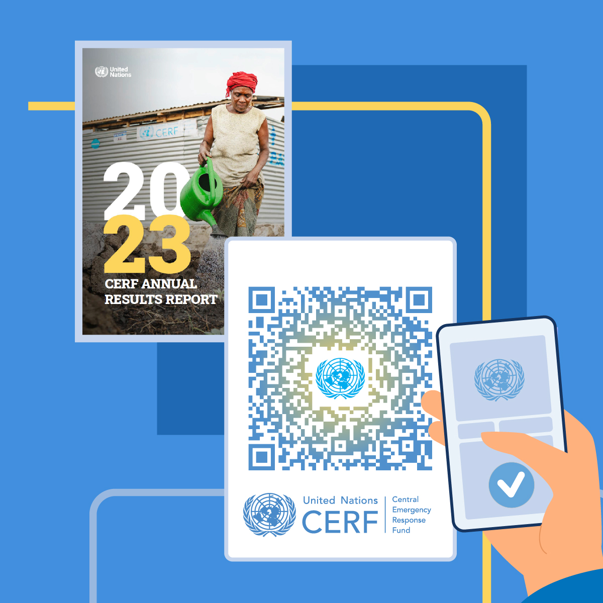🤔How did @UNCERF life-saving humanitarian aid actually help those who needed it most in 2023? To learn more, you can now easily access our Annual Results Report through the QR code below📱⤵️ #InvestInHumanity
