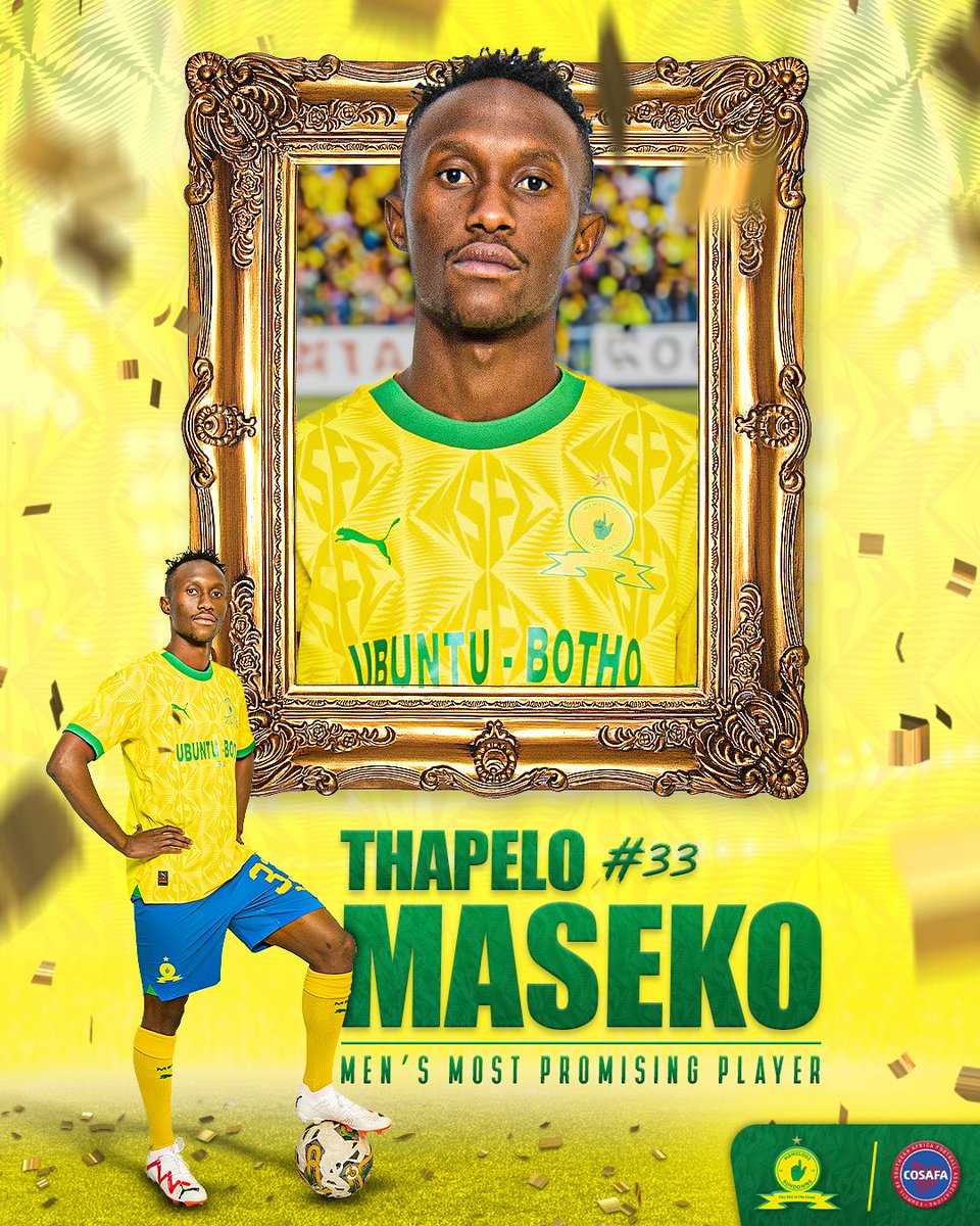 🏆𝗠𝗘𝗡'𝗦 𝗠𝗢𝗦𝗧 𝗣𝗥𝗢𝗠𝗜𝗦𝗜𝗡𝗚 𝗣𝗟𝗔𝗬𝗘𝗥🏆

Our very own Thapelo Maseko claims the award after a year of brilliance for Bafana Ba Style! 🔥

Congratulations Thapelo! 👏

#Sundowns #COSAFAAwards2023