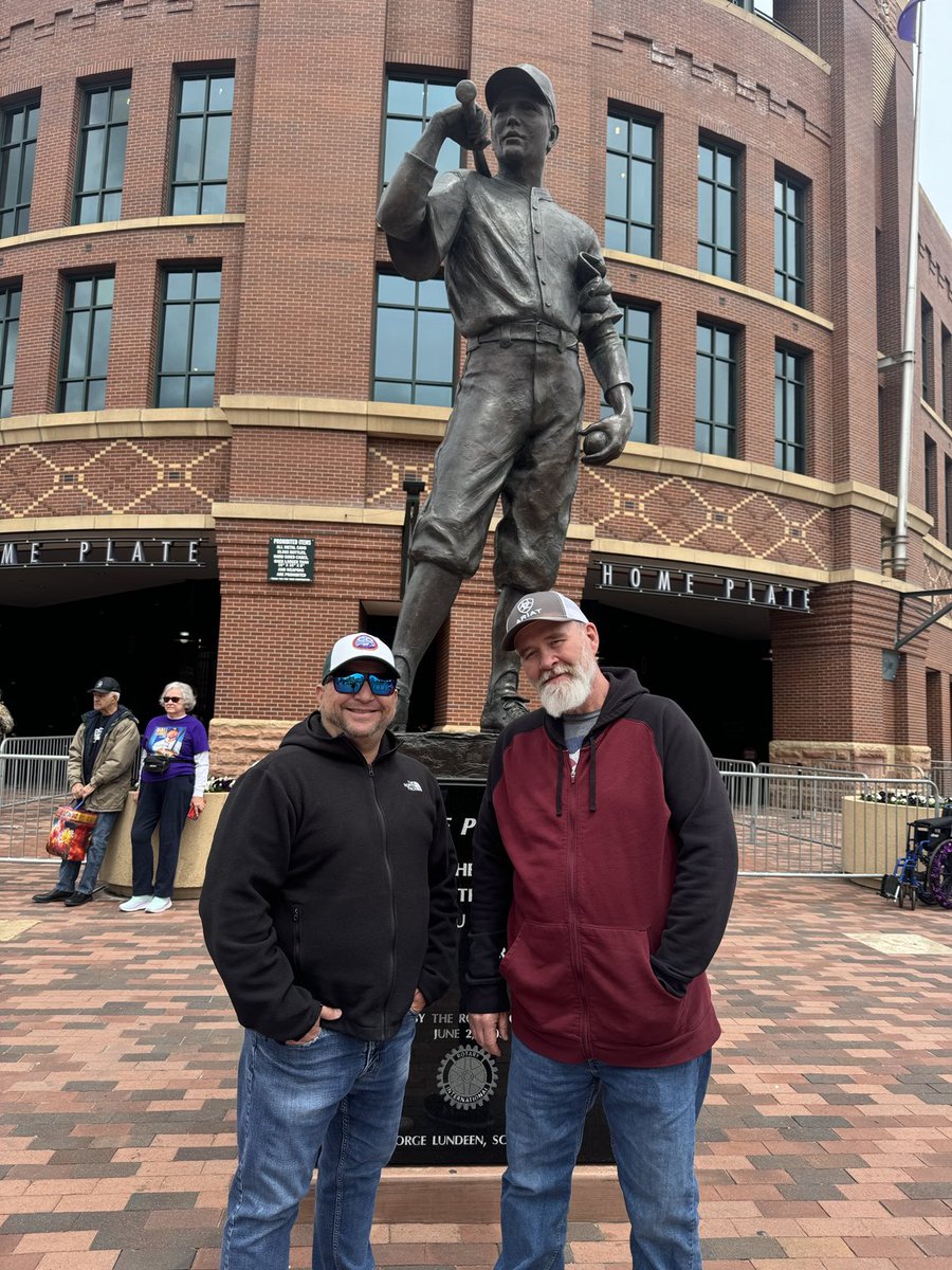 Just two GMP’s at Coors field in Denver after our GM meeting hanging out before the GM outing. Go Rockies. #goodfriends #ChilisGMP ⁦@Chilis⁩ #TowerRdChilis #AuroraChilis #MountainRegion