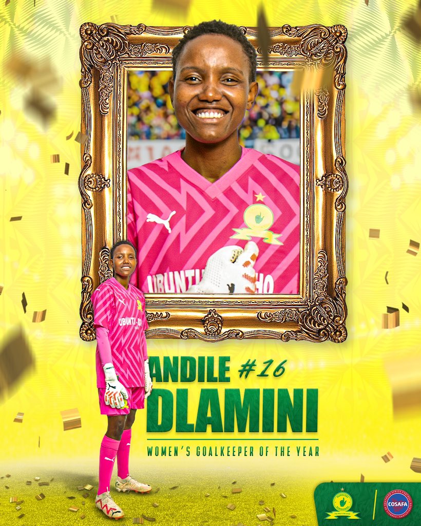 🏆𝙒𝙊𝙈𝙀𝙉'𝙎 𝙂𝙊𝘼𝙇𝙆𝙀𝙀𝙋𝙀𝙍 𝙊𝙁 𝙏𝙃𝙀 𝙔𝙀𝘼𝙍🏆

Andile Dlamini emerges as the top Women's Goalkeeper! 

Congratulations on the remarkable achievement, Sticks! 🙌 

#SundownsLadies #COSAFAAwards2023