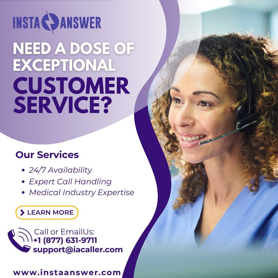 Putting the 'care' in customer care! Our answering service for medical services companies ensures your calls are handled with the precision of a surgical team.

Dial (877) 631-9711 or email support@iacaller.com to experience our bedside manner for yourself!

#InstaAnswer #Rx #CSR