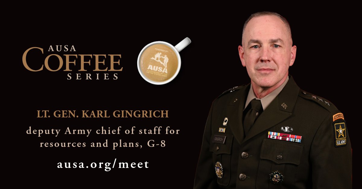 Army G-8 Speaks at AUSA Coffee Series Register for Event with Gingrich to Discuss Transformation, Resources #ReadMore and #Register: loom.ly/Va7nhYQ #events #coffee #networking #Registration #USArmy