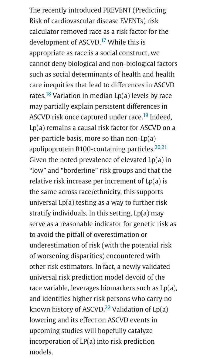 Quite the honor to prepare this editorial on racial/ethnic diff in Lp(a) testing [led by former @OslerResidency 🌟 Ramzi Dudum] w experts @JSpitz_MD @hsbhatia Should Lp(a) be introduced into risk assessment models? @HeartDocSadiya @KuniMatsushita @ChiadiNdumele @Lpa_Doc