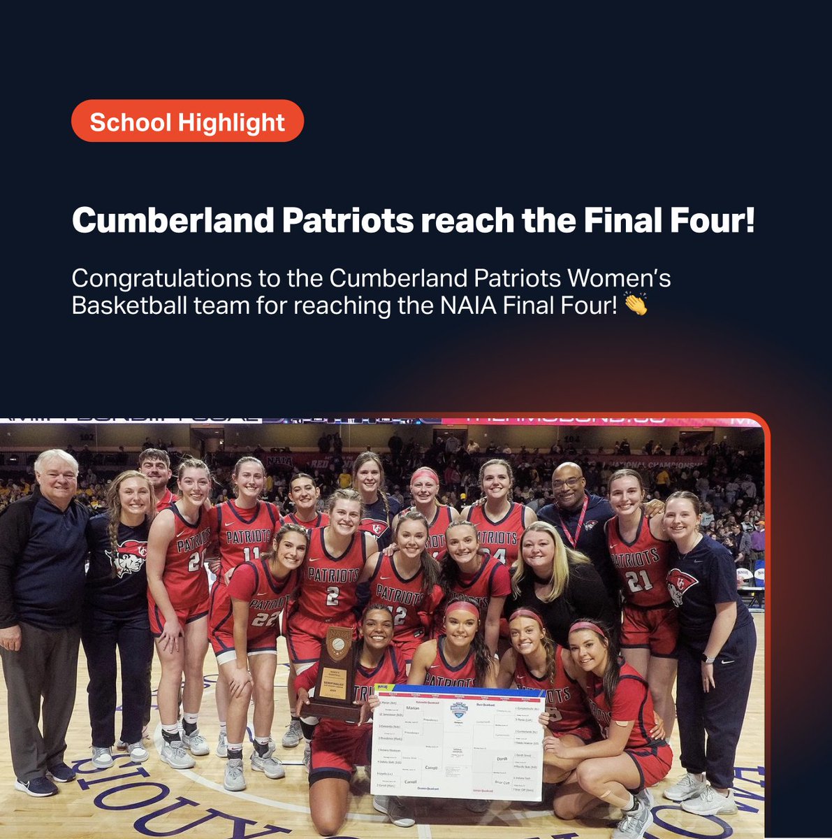 We love seeing how your team uses @voltathletics! A huge congrats to @ucumberlands Women's Basketball team for reaching the NAIA Final Four! 👏🚀 #VoltAthletics #voltfamily #finalfour #NAIA #womensbasketball #collegiatebasketball #college #sports #athlete #athletelife