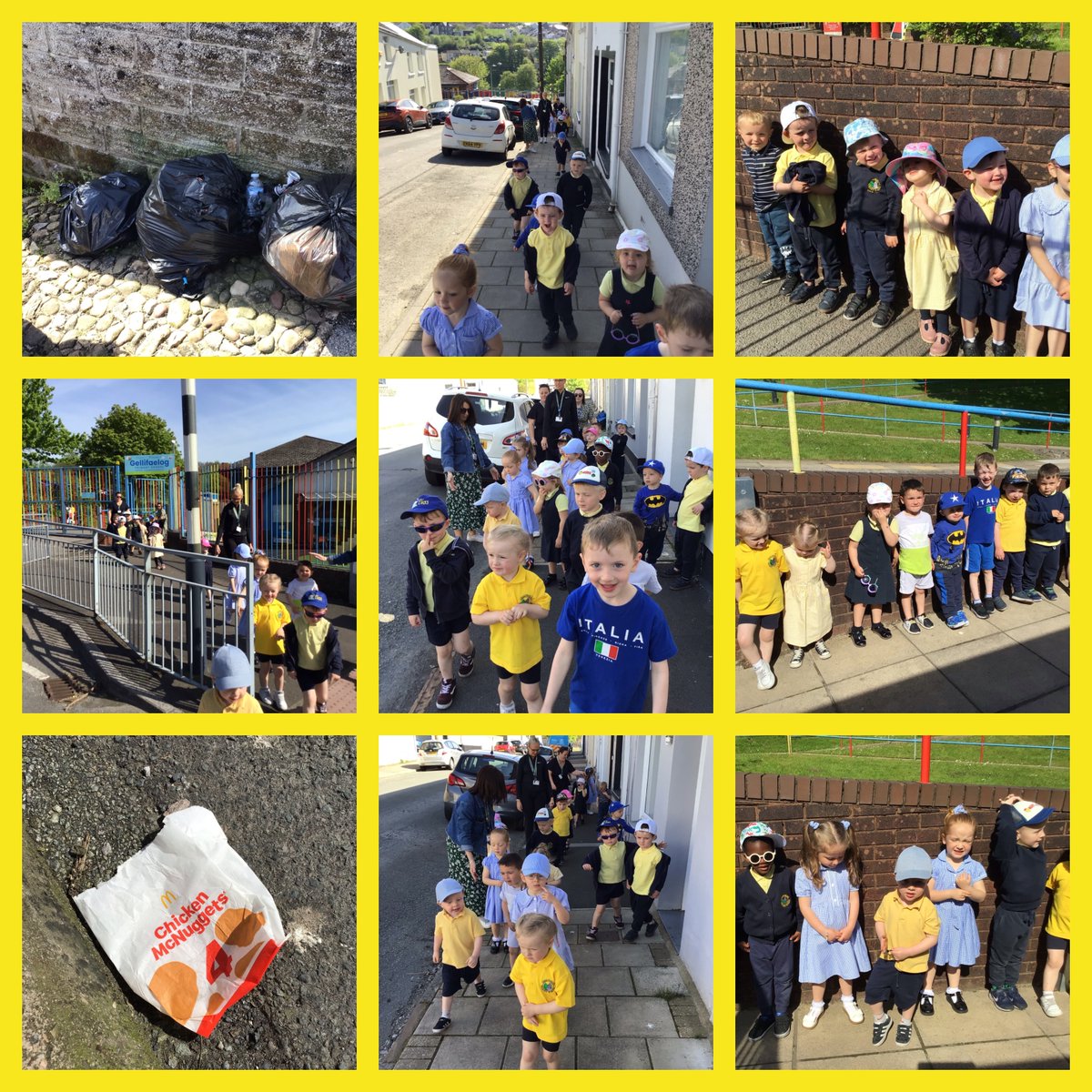 IA3. Teaching and Learning experience- Dosbarth Nursery -As part of our topic 'Lets Clean Up'. Nursery have been litter detectives around the streets of Penydarren. #ethicalinformedcitizens