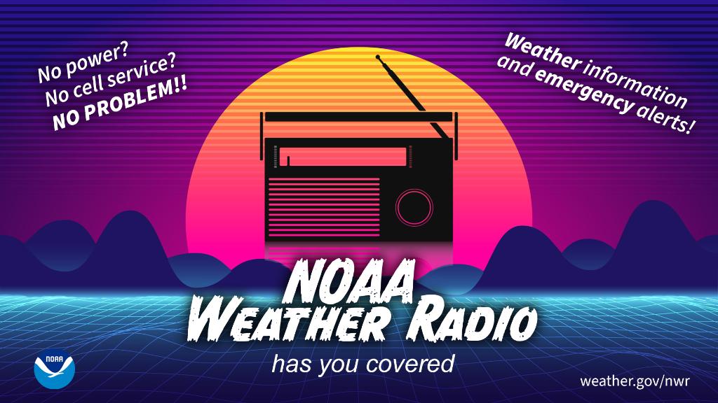 NOAA Weather Radio has you covered! NOAA Weather Radio broadcasts local up-to-date weather warnings, watches, forecasts & other official hazard information 24 hours a day, 7 days a week. Stay #WeatherReady & learn more here: weather.gov/nwr