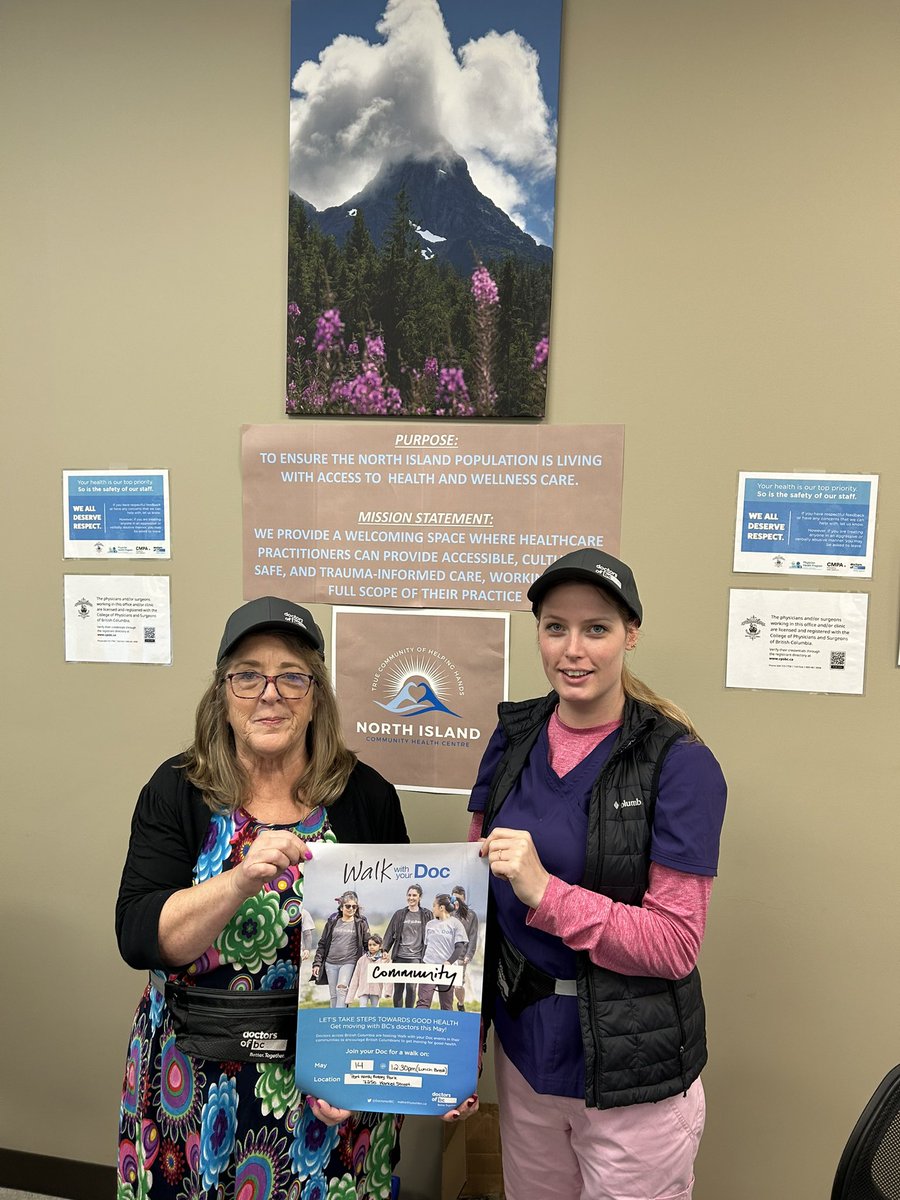 Thrilled to receive @DoctorsOfBC @BCFamilyDoctors ‘Walk With Your Doc’ swag ahead of our #PortHardy May 14 walk Free Fanny-packs for the first 20 walkers! Come on out! Get Active 🚶🏾‍♂️ Be Active 🏃‍♀️ Stay Active 🤾