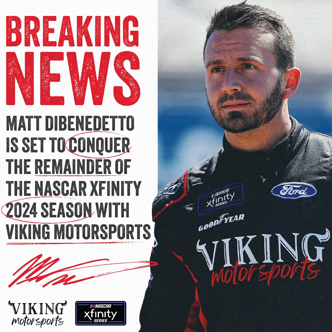 We've been having an absolute blast this season, and we're not ready to stop the fun just yet! Matt DiBenedetto will continue to drive for the remainder of the NASCAR Xfinity 2024 season with Viking Motorsports. 🏁 Read More Here: ow.ly/fa1Q50RAKlc