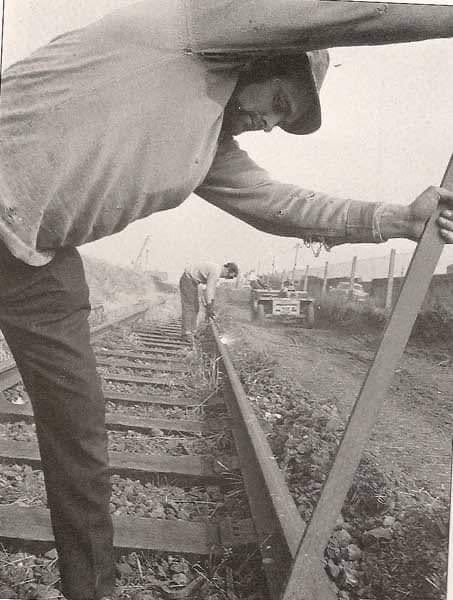 A man Track dismantling on the Hunstanton line in the early 1970's