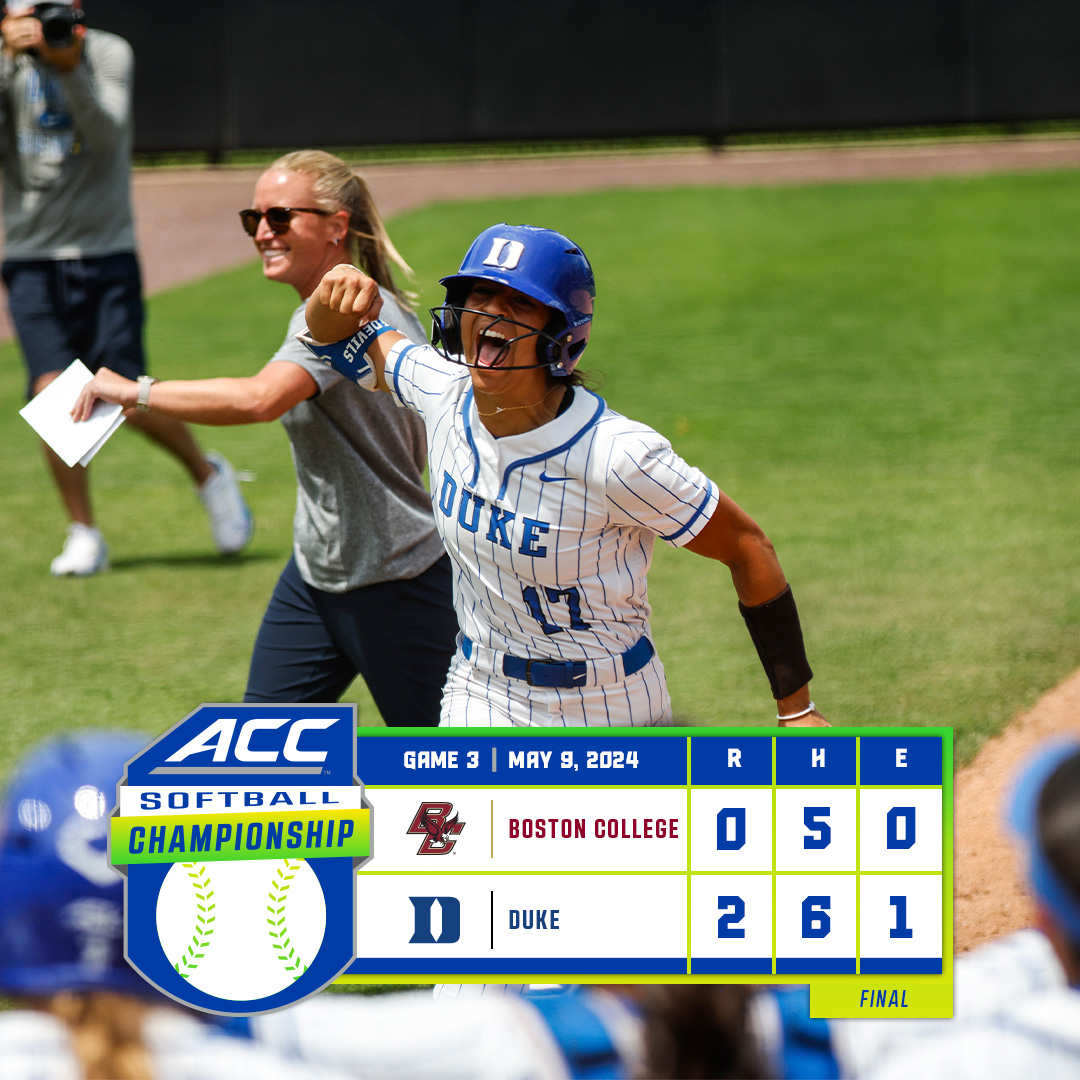 𝙎𝙐𝙍𝙑𝙄𝙑𝙀 𝘼𝙉𝘿 𝘼𝘿𝙑𝘼𝙉𝘾𝙀 😈 The No. 1 seed gets it done to advance to the Semifinals! @DukeSOFTBALL | #AccomplishGreatness | 🏆