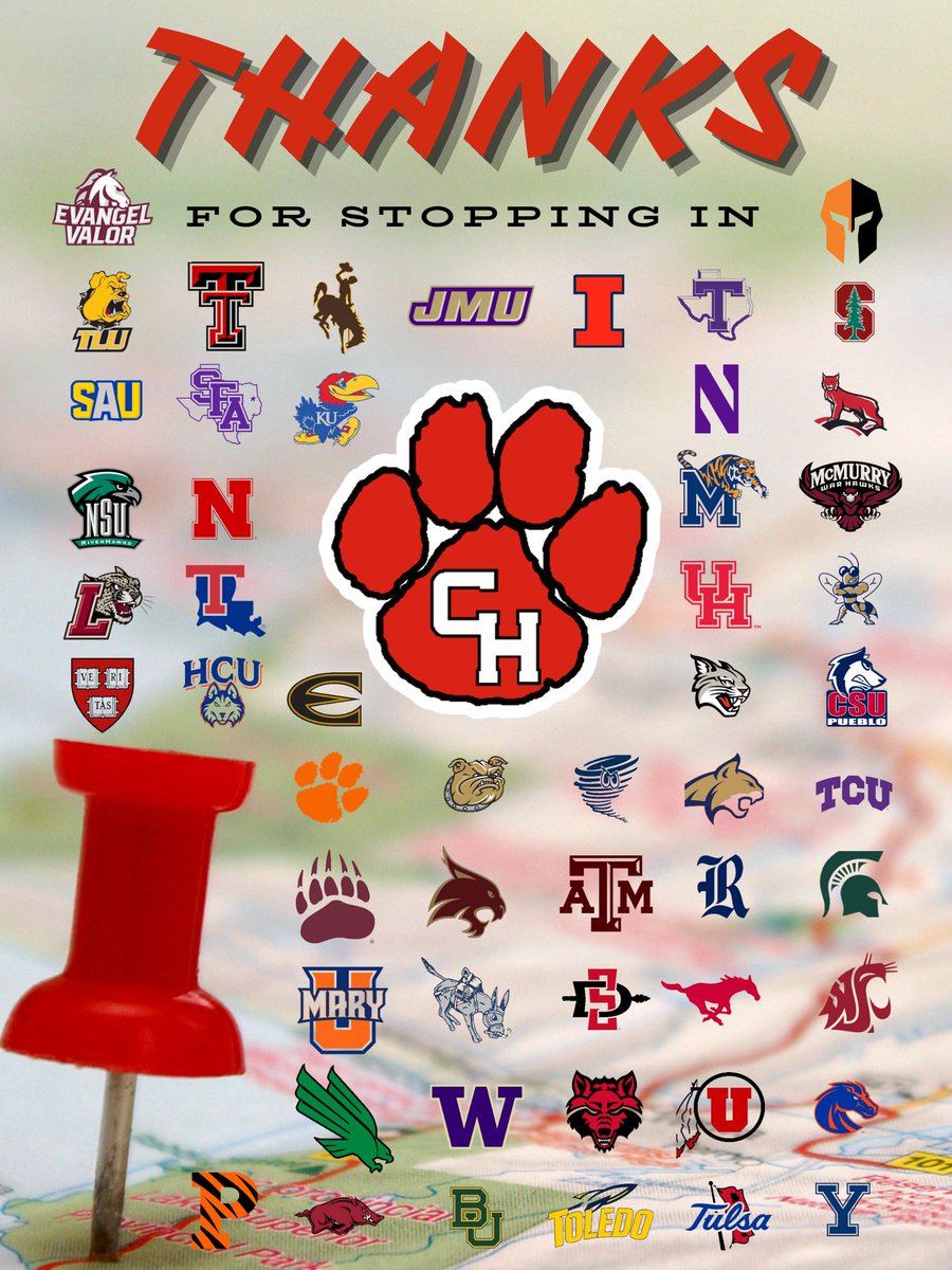 Appreciate all the schools that took time to swing by Colleyville Heritage during spring football practices! Panther Nation has some DUDES! Still time to check us out.....tomorrow night 7:00pm.