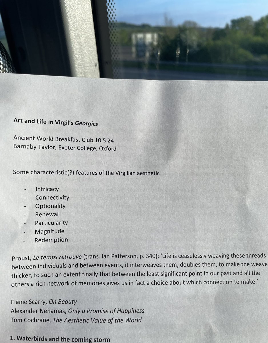 On the bus to London, to deliver a slightly mad paper early tomorrow morning at the venerable Ancient World Breakfast Club
