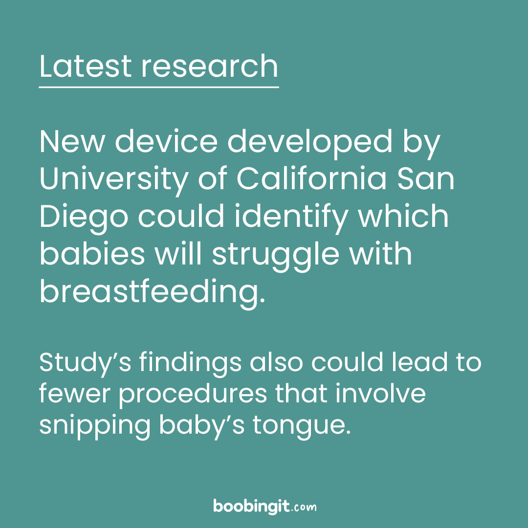 New device developed by University of California San Diego could identify which babies will struggle with breastfeeding.

Study’s findings also could lead to fewer procedures that involve snipping baby’s tongue.

boobingit.com/new-device-dev…

#tonguetie #breastfeeding