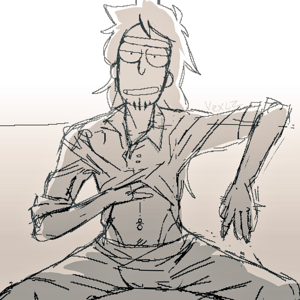 Vex_lz003's tweet photo. I'll post this wonky sketch that has been rotting on my gallery for a week now (I'm still sick) #rickAndMorty #RickOc https://t.co/6GVbxfTYGT