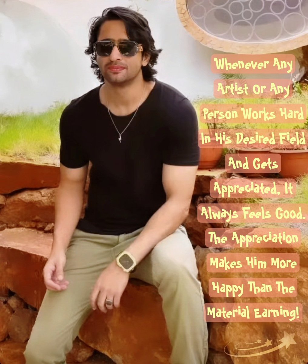Whenever Any Artist Or Any Person Works Hard In His Desired Field&Gets Appreciated It Always Feels Good. The Appreciation Makes Him More Happy Than The Material Earning! @Shaheer_S 💫

#SSQuotes #ShaheerSayings #StayHealthy #RiseNShine #LoveAndRespect

#GodBlessYou #ShaheerSheikh