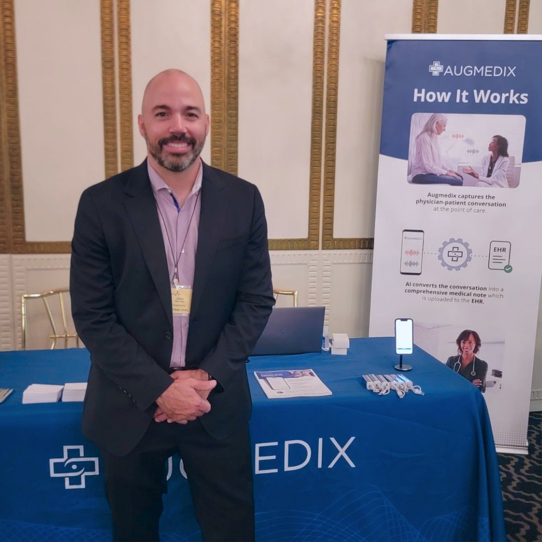 Last week, John Haas and Marc DeLaurentis from our Augmedix team attended the American College of Emergency Physicians (ACEP) Annual Meetings in Ohio and New York! Contact us to learn more about how we use AI to help clinicians focus on what they do best: bit.ly/42OkOPT