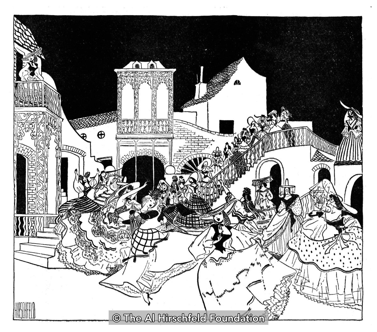#OTD Michael Todd’s Gay New Orleans, 1940 #Hirschfeld #NewOrleans #Drawing #architecture #Art #Play
