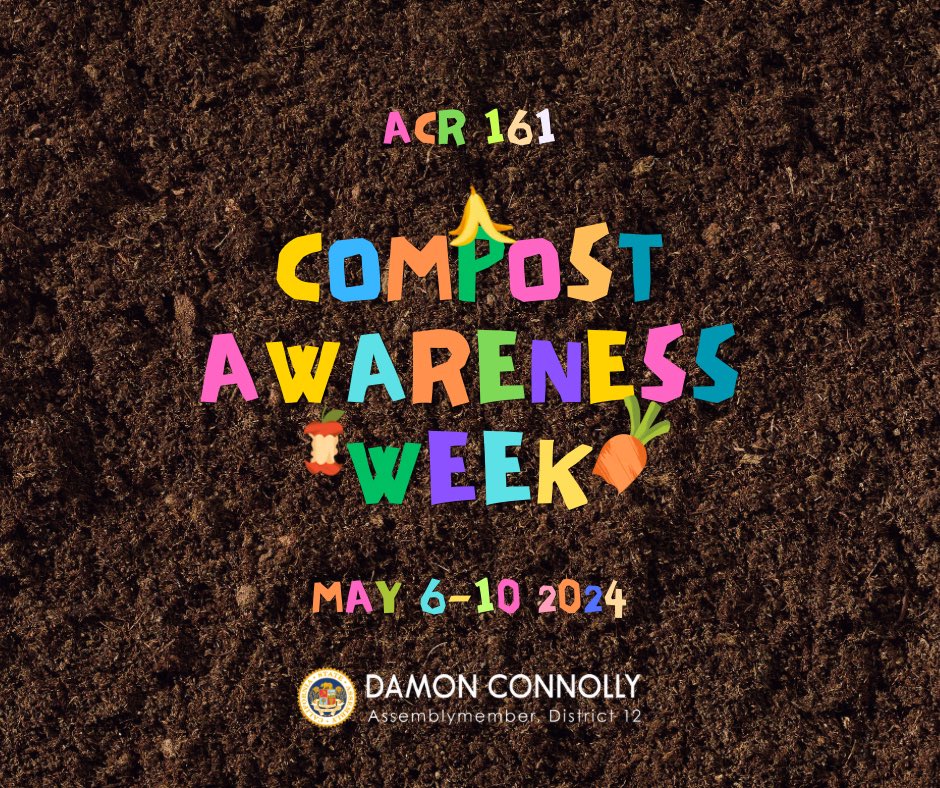 My resolution #ACR161 passed out of the Assembly this morning, designating this week as Compost Awareness Week! Composting waste is another way to lighten the load on landfills and improve the soil of lawns, gardens, and other managed ecosystems. Happy #CompostAwarenessWeek!