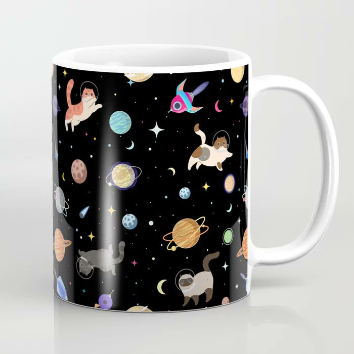 Space Cats (Black background) Coffee Mug society6.com/product/space-…