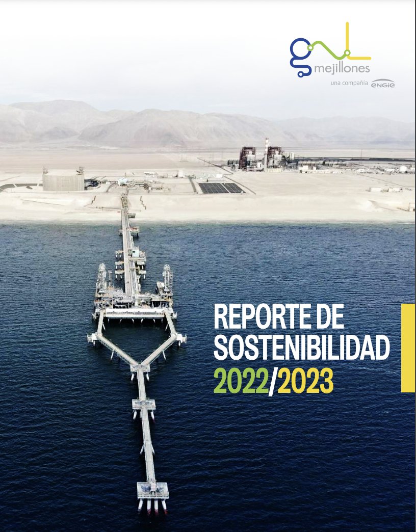 ENGIEChile's tweet photo. 📣 Presentamos el reporte integrado de nuestra filial GNL Mejillones.
✅ Este reporte da cuenta del desempeño social, ambiental y de gestión general de la compañía durante 2022-2023
Accede en 👉 https://t.co/AWhUB25Sew
#GNLM #WithENGIE https://t.co/a9C6JolQD0
