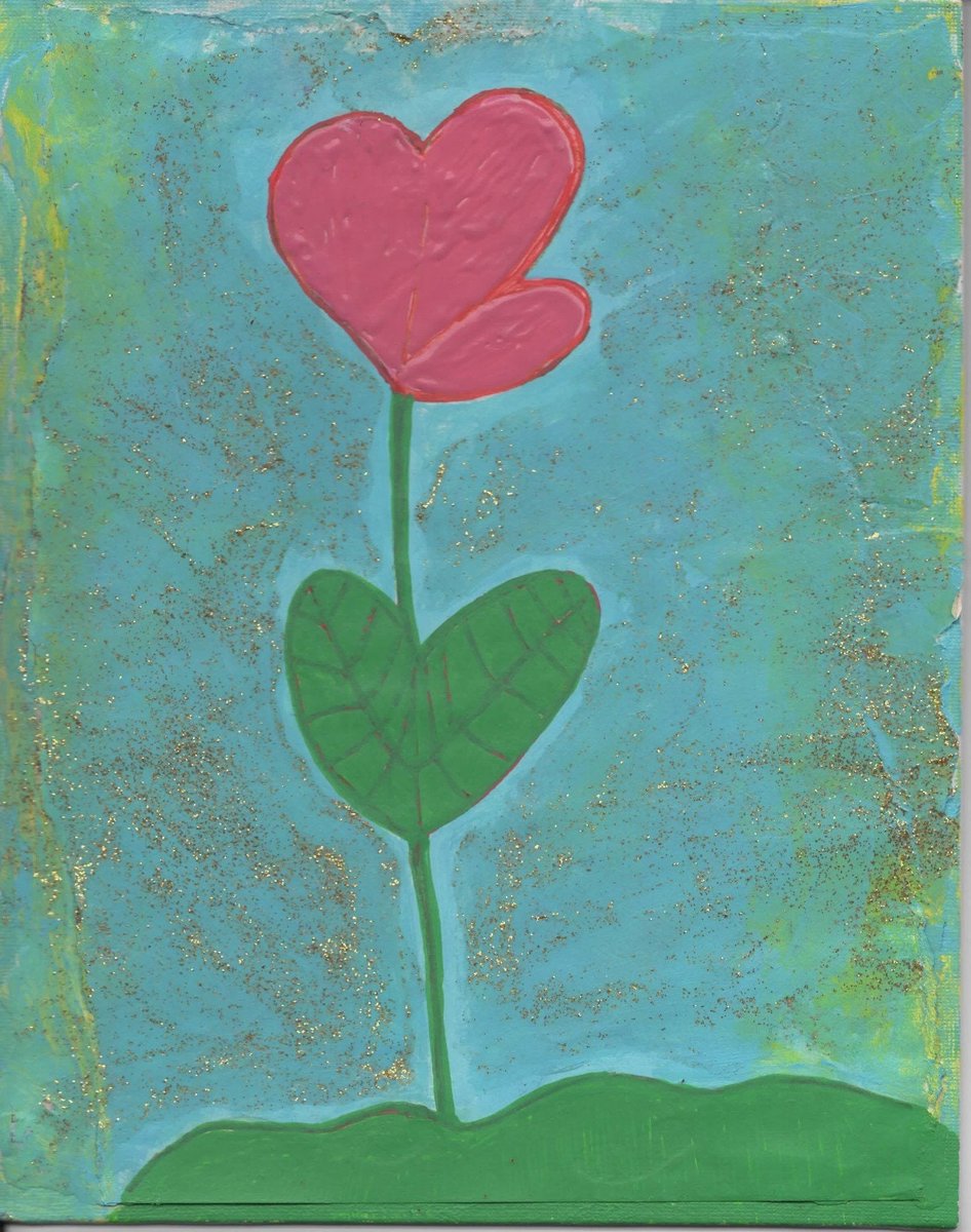 Pink Flower Painting, Mixed Media tuppu.net/3f382697 #Etsy #RoseRefour #FloralPainting