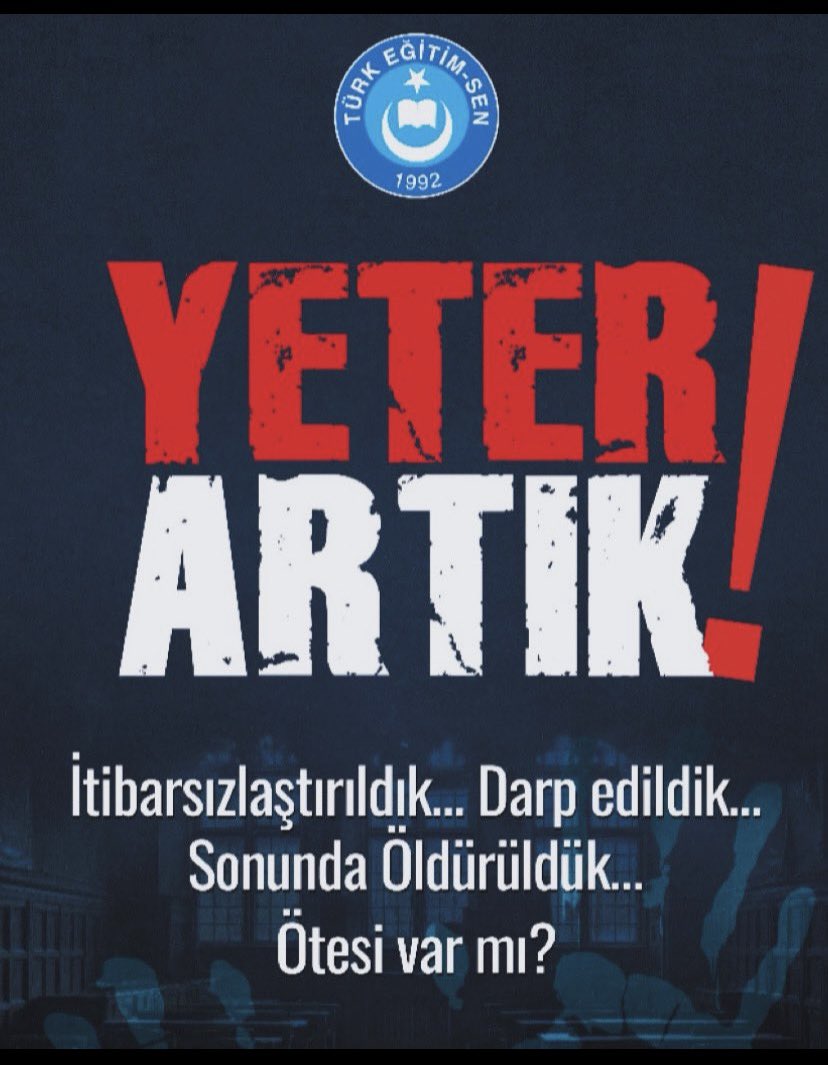 TurgutTatar4's tweet photo. İtibarsızlaştırıcık…Darp edildik…Sonunda Öldürüldük…Ötesi Var mı? #ÖğretmenTekYürek https://t.co/eHhHT0MwZs