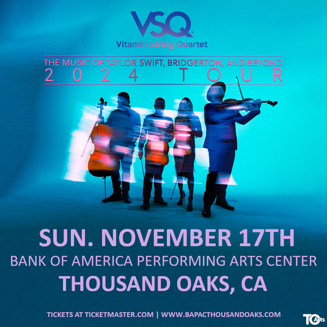 Hey Thousand Oaks, The Vitamin String Quartet is bringing The Music of Taylor Swift, Bridgerton, and Beyond on tour and will be performing at the Bank of America Performing Arts on November 17th. Tickets go on sale Friday at bit.ly/3wvly0O See you there!