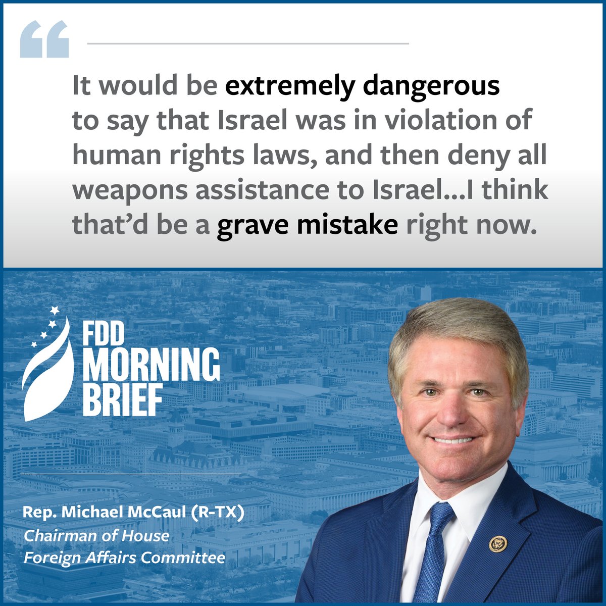 Chairman of @HouseForeignGOP @RepMcCaul joined @JSchanzer on the FDD Morning Brief yesterday to discuss the importance of supporting America's allies. Tune into the wide-ranging discussion, ICYMI 🔽 📺fdd.org/fddmorningbrief 🎧spoti.fi/3UOJ9mn