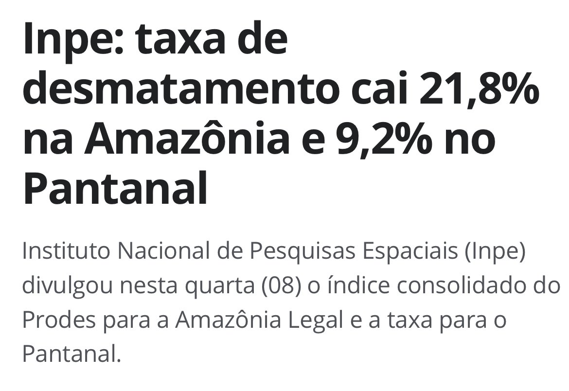 Em meio a maior tragédia provocada pela crise climática no Brasil, uma boa notícia: houve queda na taxa de desmatamento da Amazônia e do Pantanal. Após anos de destruição, a política de meio ambiente volta a ser reconstruída.