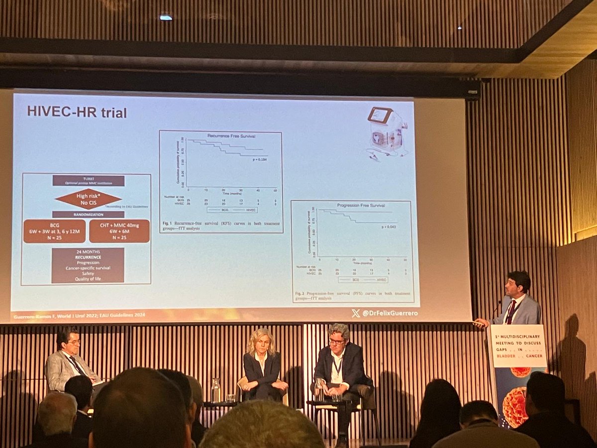 Nice to see ⁦@DrFelixGuerrero⁩ presenting @ the #BladderCancer meeting ⁦@FPuigvert⁩ 
An even more famous Madrileño than ⁦@BellinghamJude⁩!
Great results in #HIVEC HR!