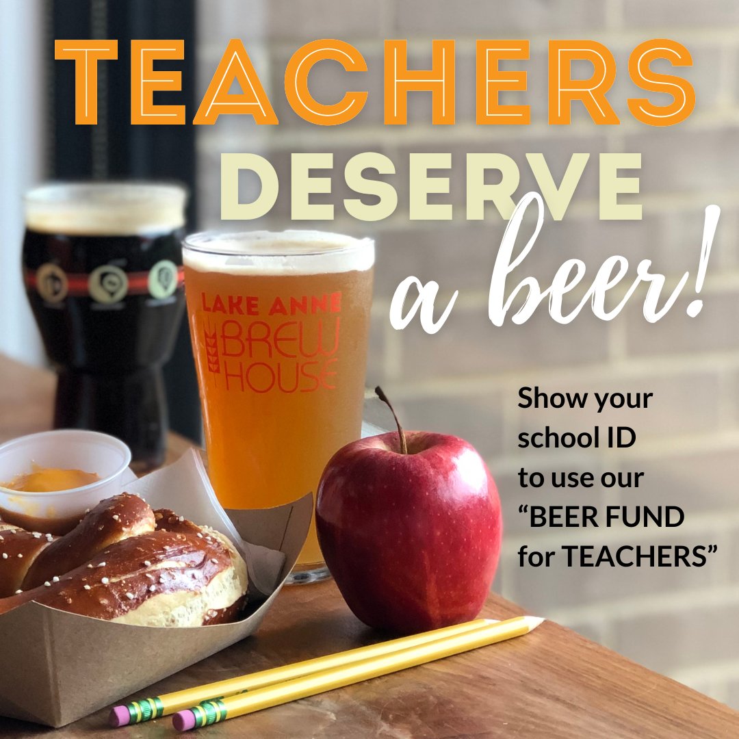 Teachers DESERVE a beer! Add money to our 'Beer Fund for Teachers' card so teachers can redeem for a beer, courtesy of the community that appreciates all the hard work educators do!
.
#teacherappreciation #brewingbeerbuildingcommunity #lifeonlakeanne #restonbeer #drinklocal
