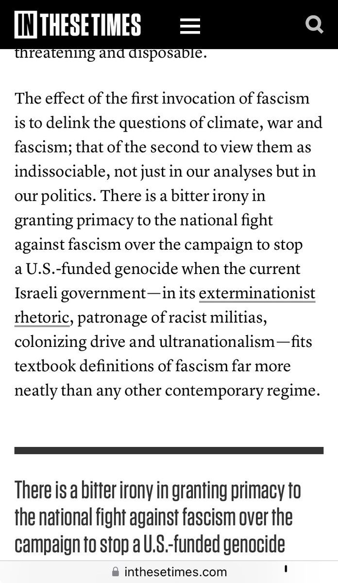 I highly recommend reading this text inthesetimes.com/article/fascis… It’s so powerful and really gets to the heart of how the fight against fascism and the fight against a capitalist mentality that sees both people and planet as disposable ⬇️
