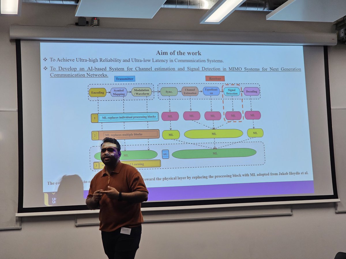 yunisdaha's tweet photo. Grateful for the opportunity to present my research on 'Edge Intelligence for Beyond 5G Networks' at the Ulster University PhD Festival!  Huge thanks to my supervisor, Dr. Usman Hadi @hadiusman for his guidance and mentorship. #UlsterPhDFest @UlsterUniPhD  @UUEngineering https://t.co/fswn80DzDw