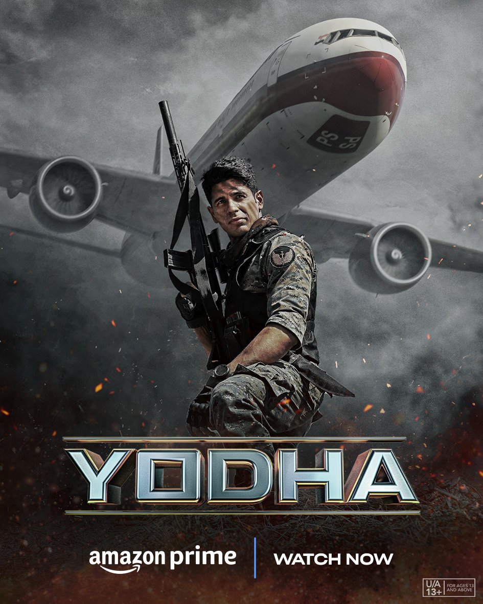 Feel the rush and get your adrenaline pumping right from your homes, #YodhaOnPrime just the right start to a perfect weekend! ✈️🔥 #Yodha, watch now only on @PrimeVideoIN! #SidharthMalhotra #TeamSidharthMalhotra #Action #Suspense #Thriller #Movie #Sidians