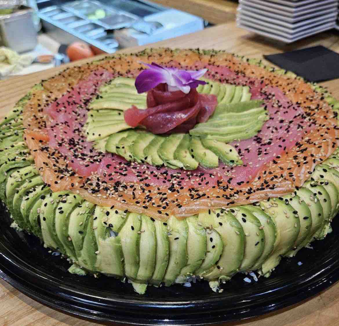 The_Cowfish's tweet image. Sushi graduation cake? Why not?! #specialrequest #sushi