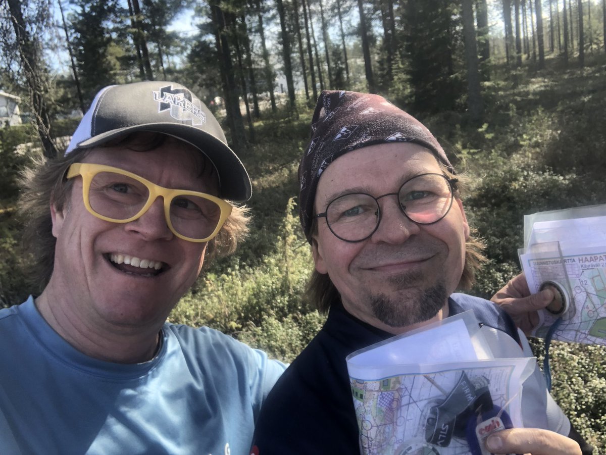 Everyone with working legs and wilderness around should give orienteering a try! Lakehead Nordic Alumni represented here in the woods of Finland.. #TeammatesForever 

oulurastit.info/event/show/1208