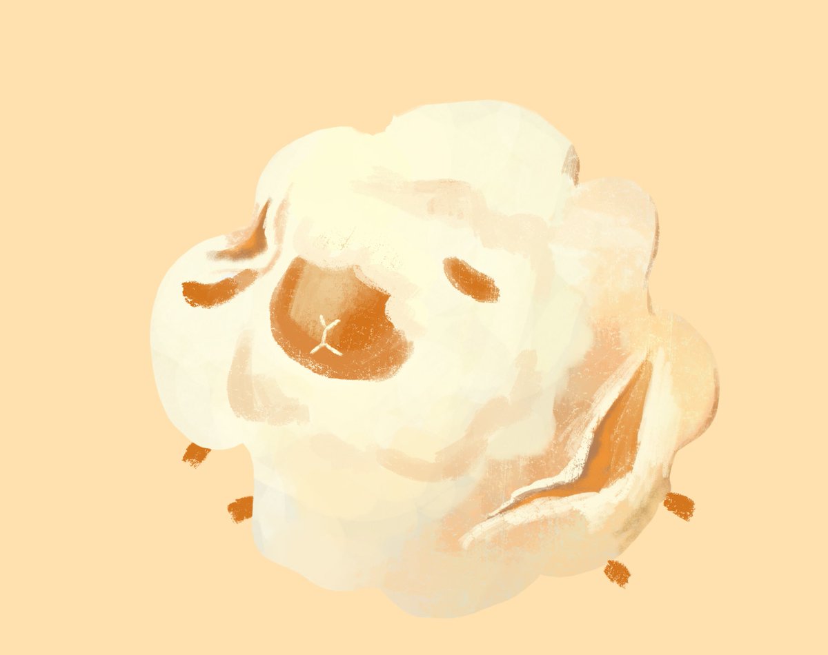 「爆米花小羊,突然想到的 」|猫型海参のイラスト