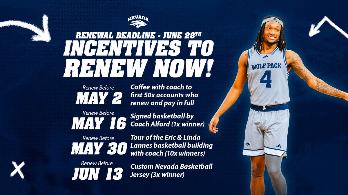 Season Tickets are now on sale for @NevadaHoops! Renew or purchase new season tickets today for your opportunity to take part some of these amazing opportunities. 🔗 | bit.ly/3Wz2FVw #BattleBorn | #PackParty