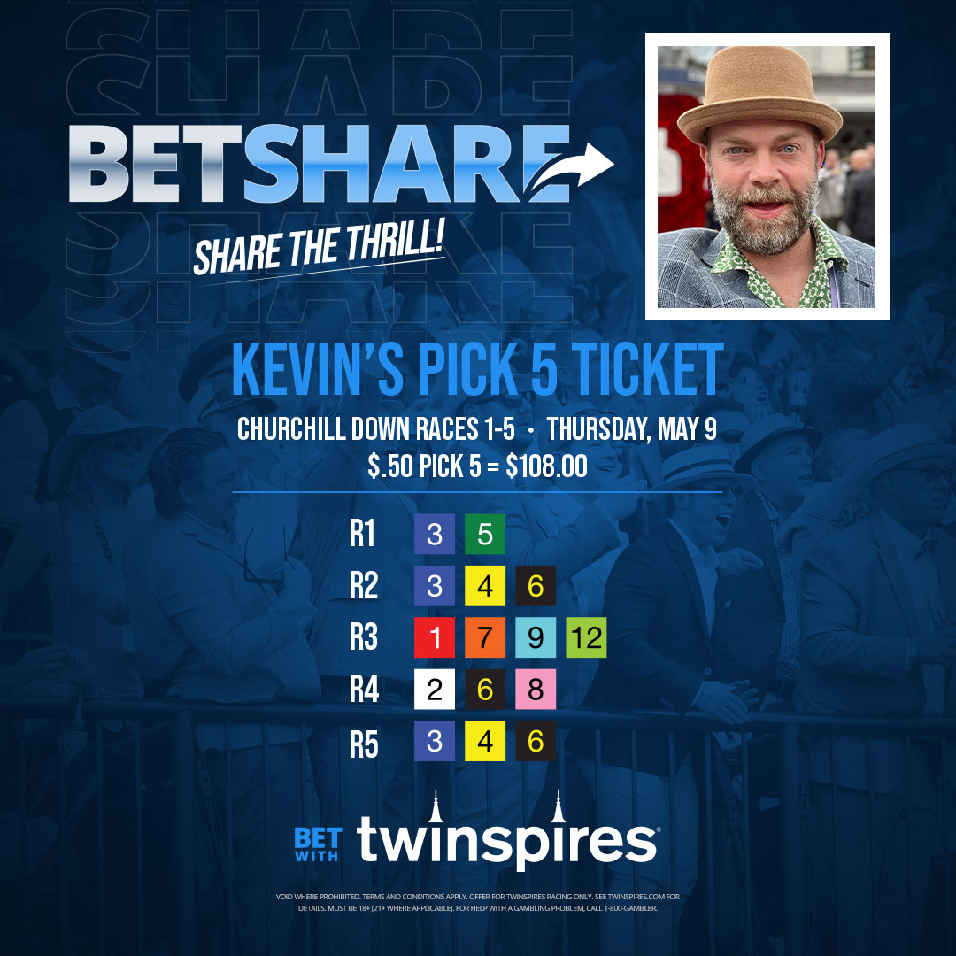 🚨 EXPERT BETSHARE 🚨 

Racing returns to @ChurchillDowns tonight for Twilight Thursday and we have an early Pick 5 ticket from @TrustYourLuck that you can join for as little as $2.16 per share!

#ShareTheThrill with #TwinSpires #BetShare ⤵️ 

spr.ly/6019js7e3