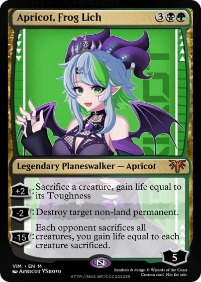 AaronWadeVT's tweet image. #MTG #MadeUp #ApricotArt #FrootArt #VShojoArt #Vtuber
@LichVtuber is here!