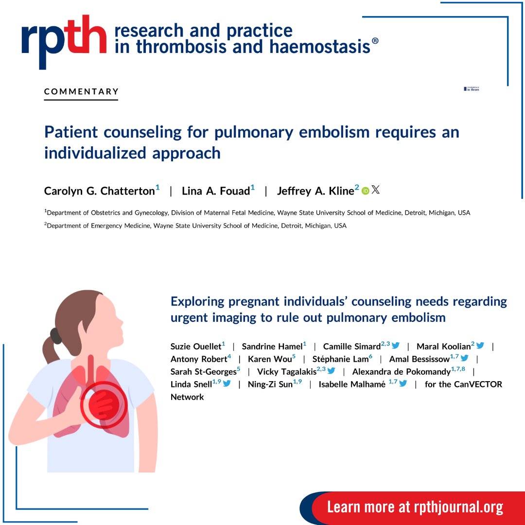 Thank you @klinelab for this thoughtful commentary on an article by @IsabelleMalhame and colleagues. Commentary : rpthjournal.org/article/S2475-… Original Article : sciencedirect.com/science/articl…