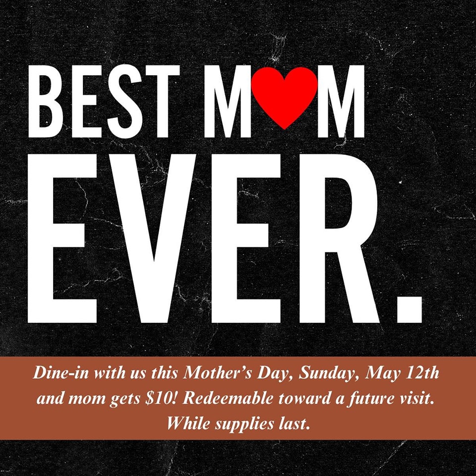 May is all about you, mom. 💗

Which is why <a href="/BTB_RMP/">Bricktown Brewery</a> is offering $10 off your next visit when you dine with us on Mother’s Day!

Come to Bricktown Brewery on Mother’s Day, Sunday, May 12th to receive this special deal. Bricktown Brewery at Remington Park opens daily at 11AM.🌺