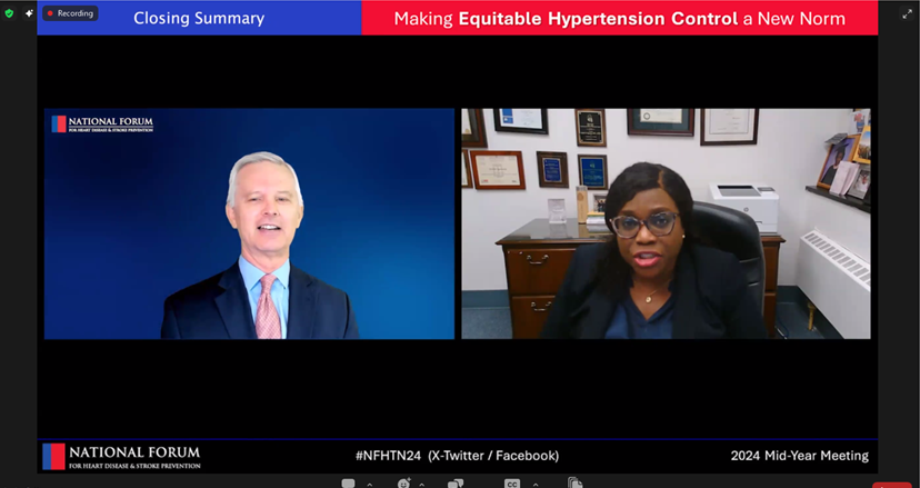 Key Takeaways from Today: -HTN is common. HTN control is not. -Following protocol and implementing team-based care saves lives. -HTN control can save more lives than any other intervention. -All stakeholders have a role in prioritizing equitable HTN control. #NFHTN24