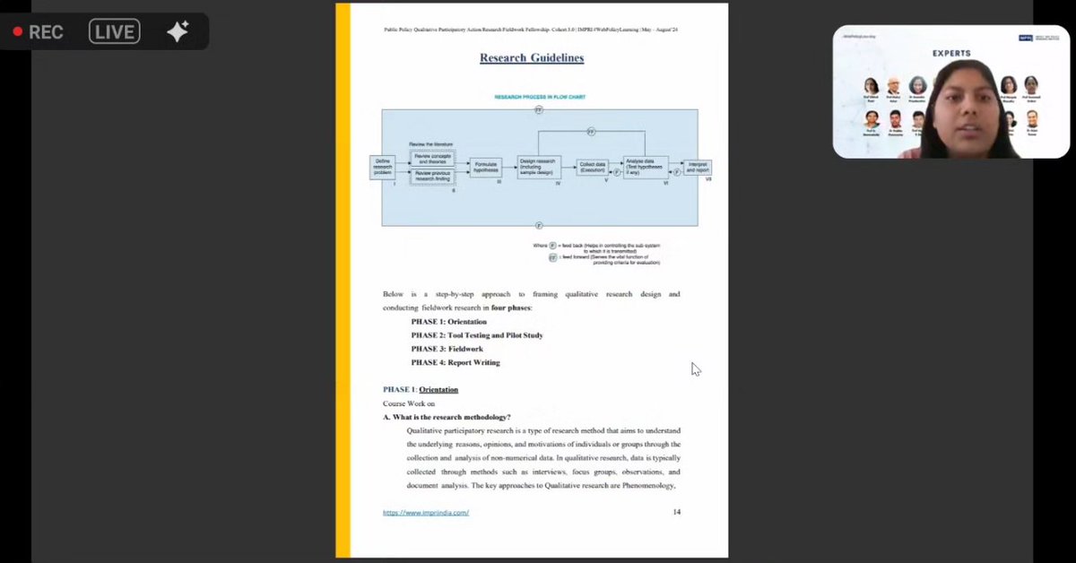 Inaugural Session by Prof Vijay Raghavan
Live Video 
youtube.com/watch?v=0xZhRi…
#PublicPolicy #Qualitative #Participatory #ActionResearch #Fieldwork #Fellowship- Cohort 3.0  | #IMPRI #WebPolicyLearning
lnkd.in/gHDYVVdt
@ProfVibhuti